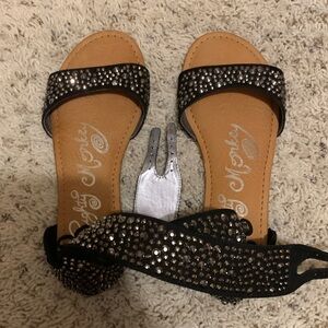 Naughty Monkey Black Studded Sandals